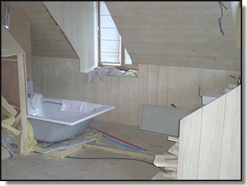 baignoire au moment des travaux